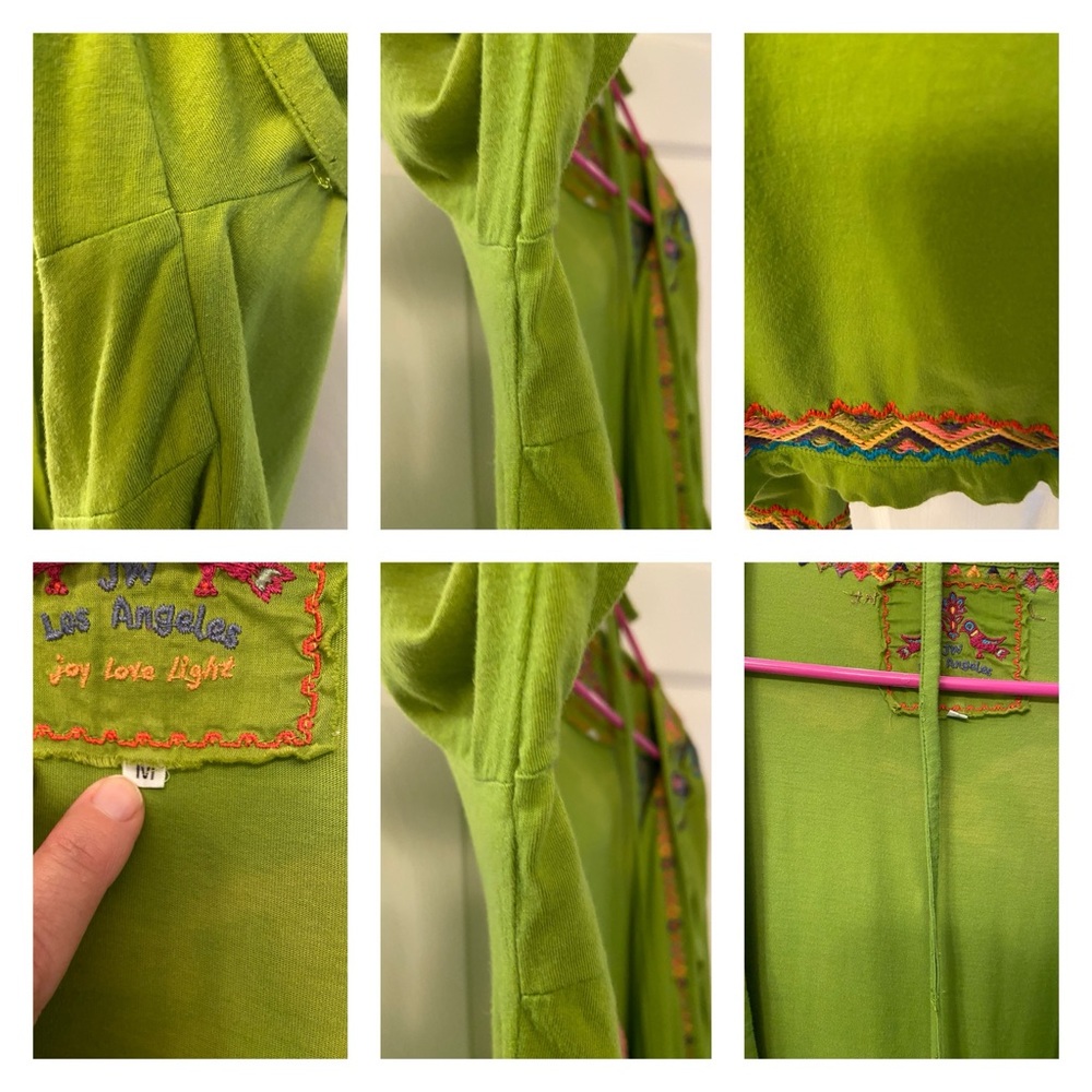 Johnny was wrapp around floral embroidery green top size M - Picture 5 of 9